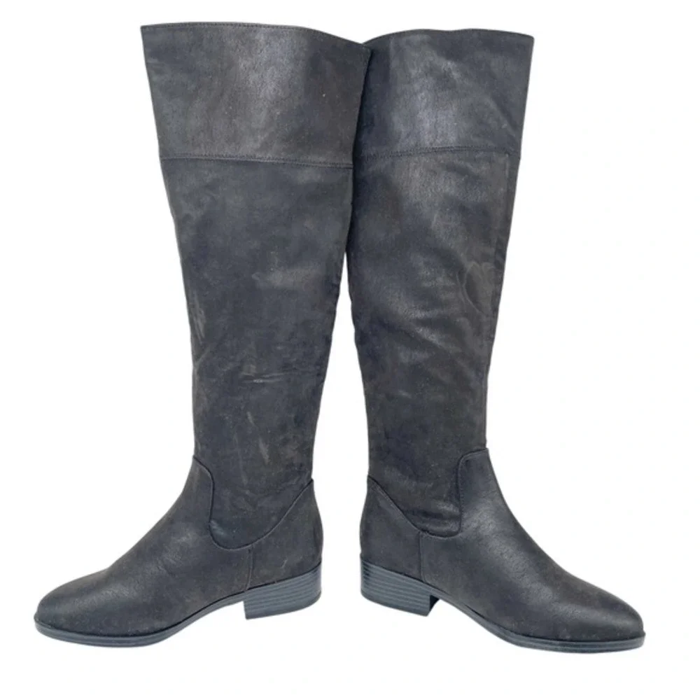 Mia‎ Women's Carsyn Faux Leather Zip Over The Knee Boots Black Size 8.5M